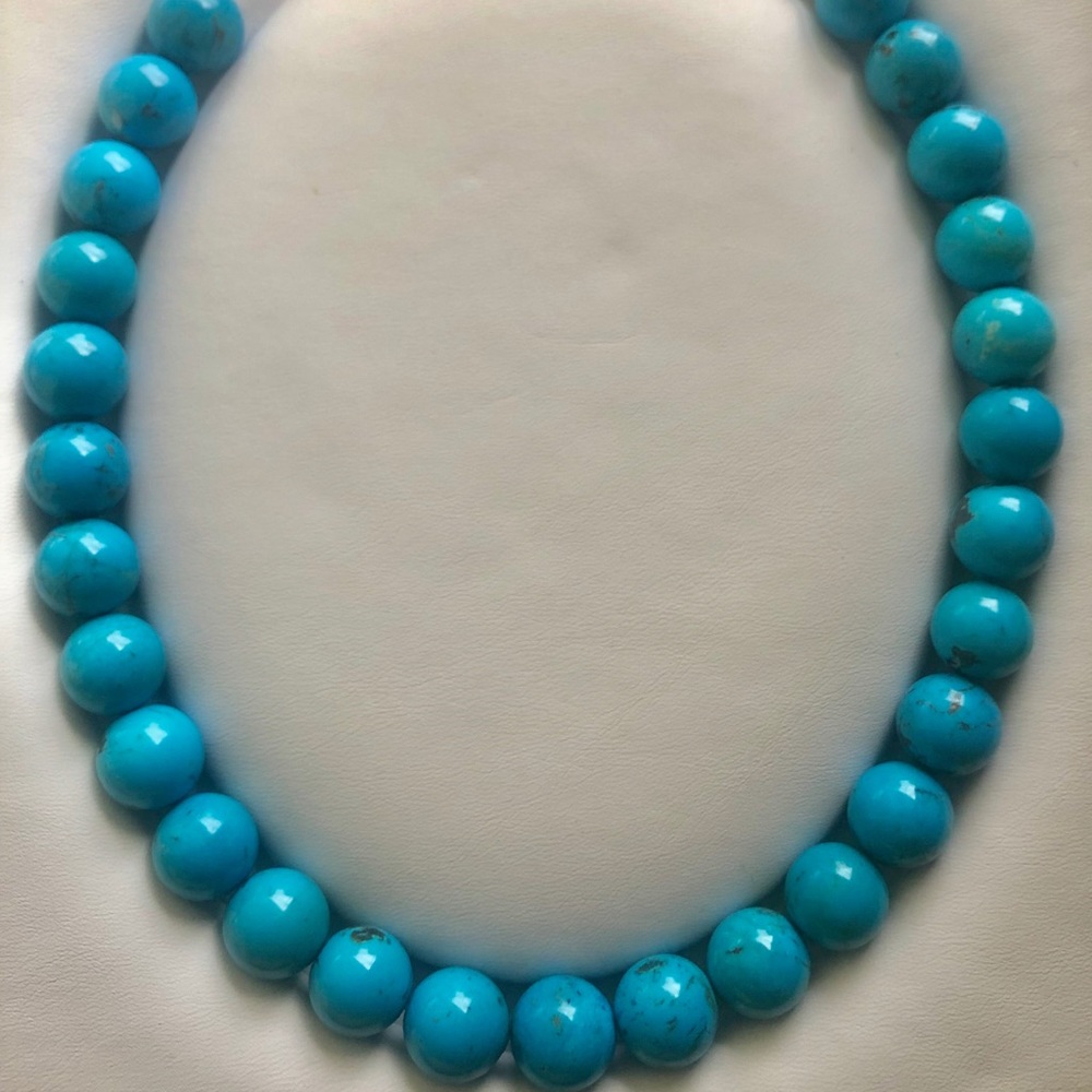 Genuine Round Sleeping Beauty Turquoise necklace